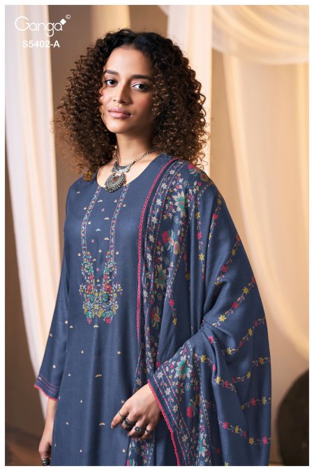 Daelira 5402 By Ganga Pashmina Dress Material